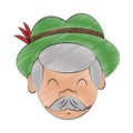 Bavarian man cartoon scribble Royalty Free Stock Photo