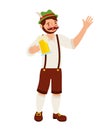 Bavarian man hoding beer glass Royalty Free Stock Photo