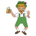 Bavarian man holding beer cup Royalty Free Stock Photo
