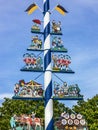 Bavarian Maypole on Viktualienmarkt, Munich, Germany.