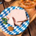 Bavarian meatloaf with sweetly senf Royalty Free Stock Photo