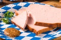 Bavarian meatloaf with sweetly senf Royalty Free Stock Photo