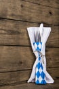 Bavarian menu card for restaurants in blue and white colors with