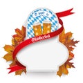 Bavarian Oktoberfest Flyer Emblem Beer Foliage