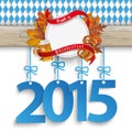 Bavarian Oktoberfest Wooden Banner Foliage 2015