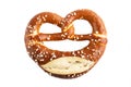 Bavarian Pretzel isolated on white Royalty Free Stock Photo