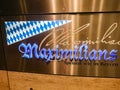 Bavarian Restaurant Maximilians sign in Berlin, Germany Royalty Free Stock Photo