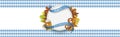 Bavarian Ribbon Oktoberfest Emblem Beer Foliage