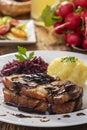 Bavarian roasted pork with dumplings Royalty Free Stock Photo