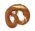 Bavarian salt pretzel isolated on a white background Royalty Free Stock Photo