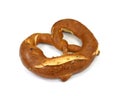 Bavarian salt pretzel isolated on a white background Royalty Free Stock Photo