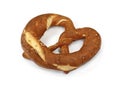 Bavarian salt pretzel isolated on a white background Royalty Free Stock Photo