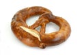 Bavarian salt pretzel isolated on a white background Royalty Free Stock Photo