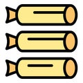 Bavarian sausage icon vector flat