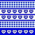 Bavarian traditional pattern with pretzels in blue