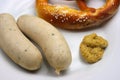 Bavarian veal sausage Royalty Free Stock Photo