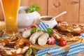 Bavarian veal sausage breakfast Royalty Free Stock Photo