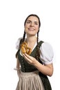 Bavarian waitress Oktoberfest Royalty Free Stock Photo