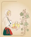 Bavarian woman with beer