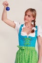 Bavarian woman has doubts about your Christmas decorations Royalty Free Stock Photo