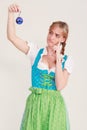 Bavarian woman has doubts about your Christmas decorations Royalty Free Stock Photo