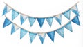 BavarianInspired White and Blue Triangular Garland Design Elements Royalty Free Stock Photo