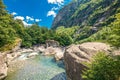 Bavona river with Swiss Alps in canton Ticino, Bavona valley, Switzerland, Europe