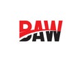 BAW Letter Initial Logo Design Vector Illustration