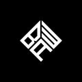 BAW letter logo design on black background. BAW creative initials letter logo concept. BAW letter design