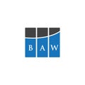 BAW letter logo design on BLACK background. BAW creative initials letter logo concept. BAW letter design