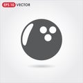 bawling ball single vector icon Royalty Free Stock Photo