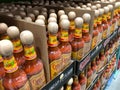 BAXTER, MN - 3 FEB 2021: Cholula Hot Sauce bottles with wooden caps