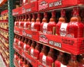 BAXTER, MN - 3 FEB 2021: Franks RedHot Hot Sauce bottles on display