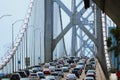 Bay area  baybridge  California  sanfrancisco  usa traffic Royalty Free Stock Photo