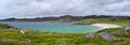 Bay and beach landscape panorama, Achmelvich, Scotland Royalty Free Stock Photo