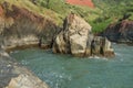 Bay with blue water in the rocks Royalty Free Stock Photo