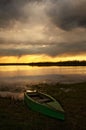 Bay boats at sunset