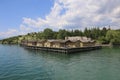 Bay of the bones Museum on the water on the beautiful Lake Ohrid, Republic of North Macedonia Royalty Free Stock Photo