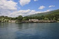 Bay of the bones Museum on the water on the beautiful Lake Ohrid, Republic of North Macedonia Royalty Free Stock Photo