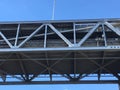 San Francisco side of The San Francisco-Oakland Bay Bridge, from down below. Royalty Free Stock Photo