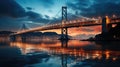 bay bridge at night, Classic view of San Francisco Bay Bridge Royalty Free Stock Photo