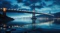 bay bridge at night, Classic view of San Francisco Bay Bridge Royalty Free Stock Photo