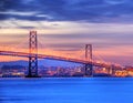 Bay Bridge, San Francisco at dusk Royalty Free Stock Photo