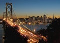 Bay Bridge & San Francisco at night Royalty Free Stock Photo