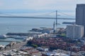 Bay Bridge from Coit Tower in San Francisco Royalty Free Stock Photo