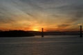 The Bay Bridge in San Francisco at sunset Royalty Free Stock Photo