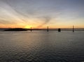 The Bay Bridge in San Francisco at sunset Royalty Free Stock Photo