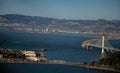 Bay Bridge to Oakland from the Air Royalty Free Stock Photo