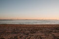 Bay of Cadiz. View of 1812 Constitution bridge at Cadiz from the beach.