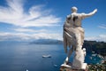 Bay of Capri Italy with Ceasar Statue Royalty Free Stock Photo